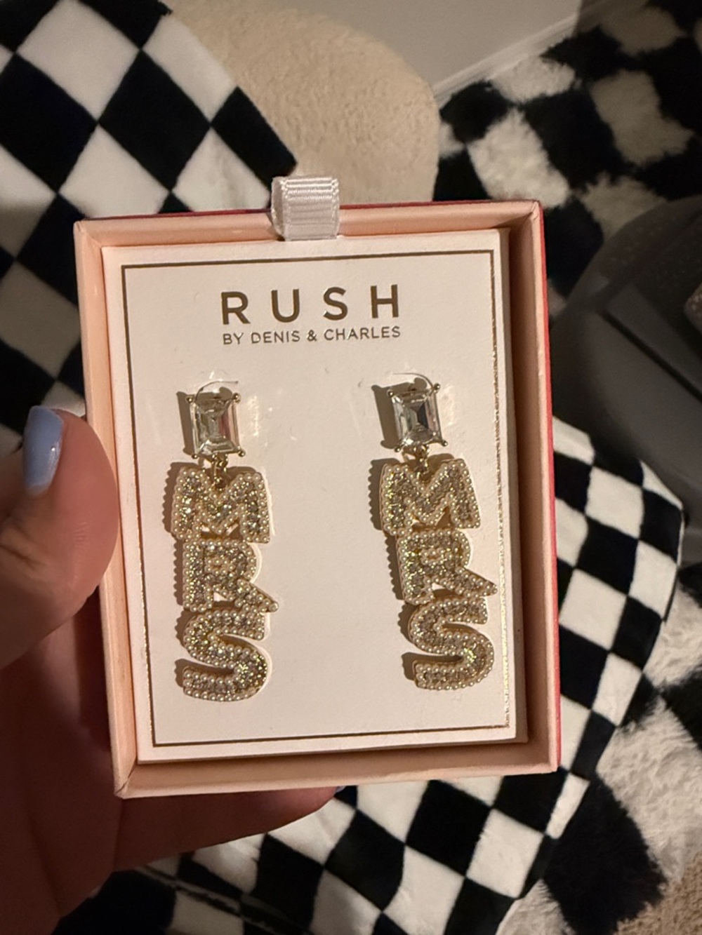 Gold 'RUSH' Crystal Drop Earrings